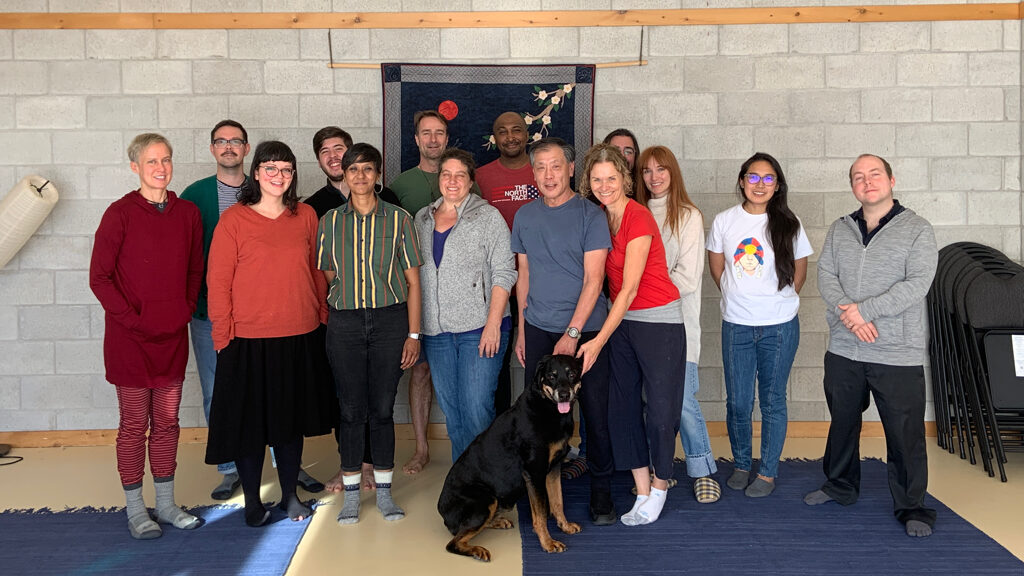 Group shot of graduate students and faculty from University of Toronto and McMaster University at a weekend writing retreat